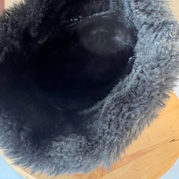 MARC JACOBS Black Quilted Suede Faux Fur Platform Wedge Tall Boots Size 39 - Picture 7 of 14